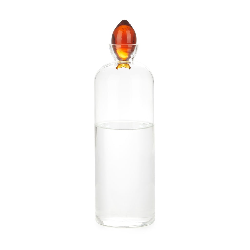 Balvi Gourami Balık Kapaklı 1100 ml Borosilikat Cam Şişe, Şeffaf/Turuncu - Görsel 8