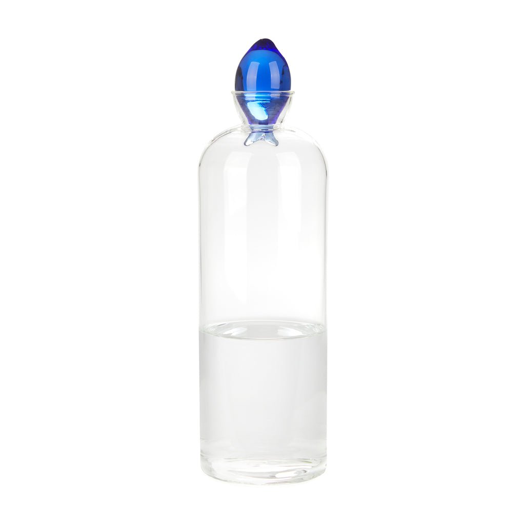 Balvi Gourami Balık Kapaklı 1100 ml Borosilikat Cam Şişe, Şeffaf/Mavi - Görsel 8