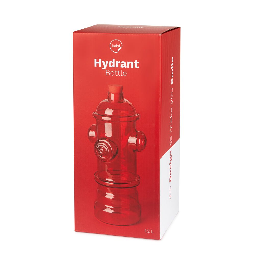 Balvi Hydrant Yangın Hidrantı Tasarımlı 1200 ml Borosilikat Cam Şişe, Kırmızı - Görsel 4
