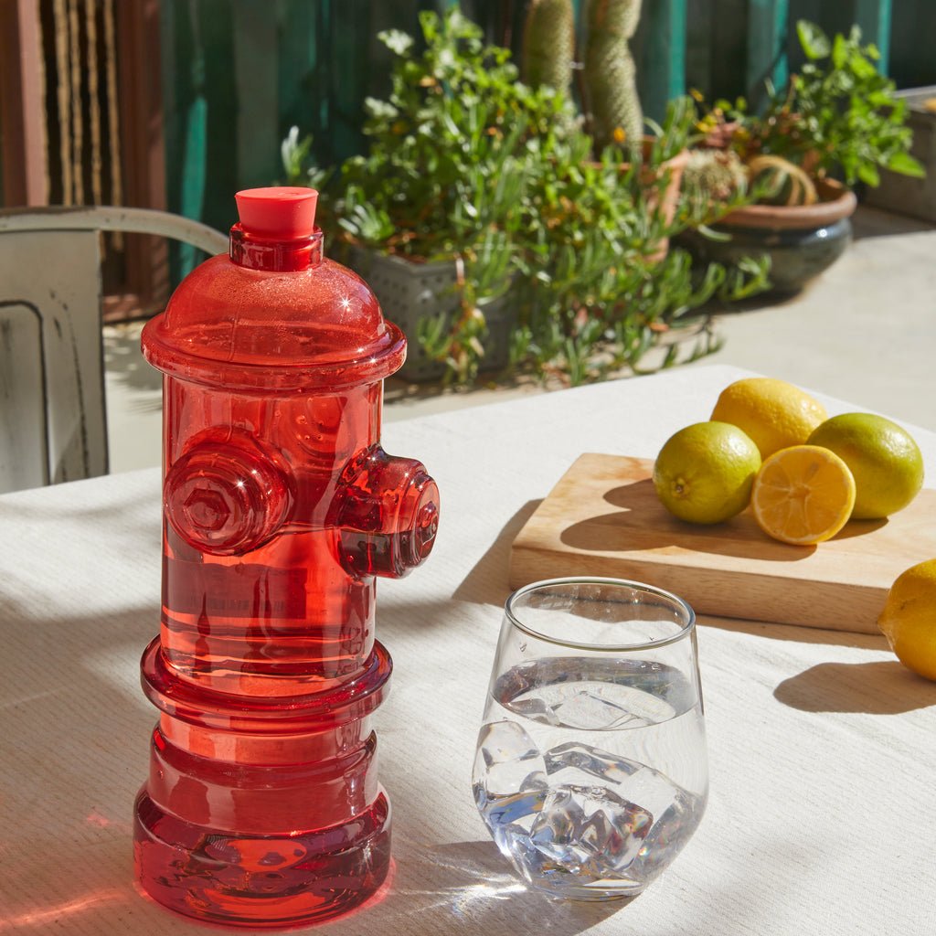 Balvi Hydrant Yangın Hidrantı Tasarımlı 1200 ml Borosilikat Cam Şişe, Kırmızı - Görsel 3
