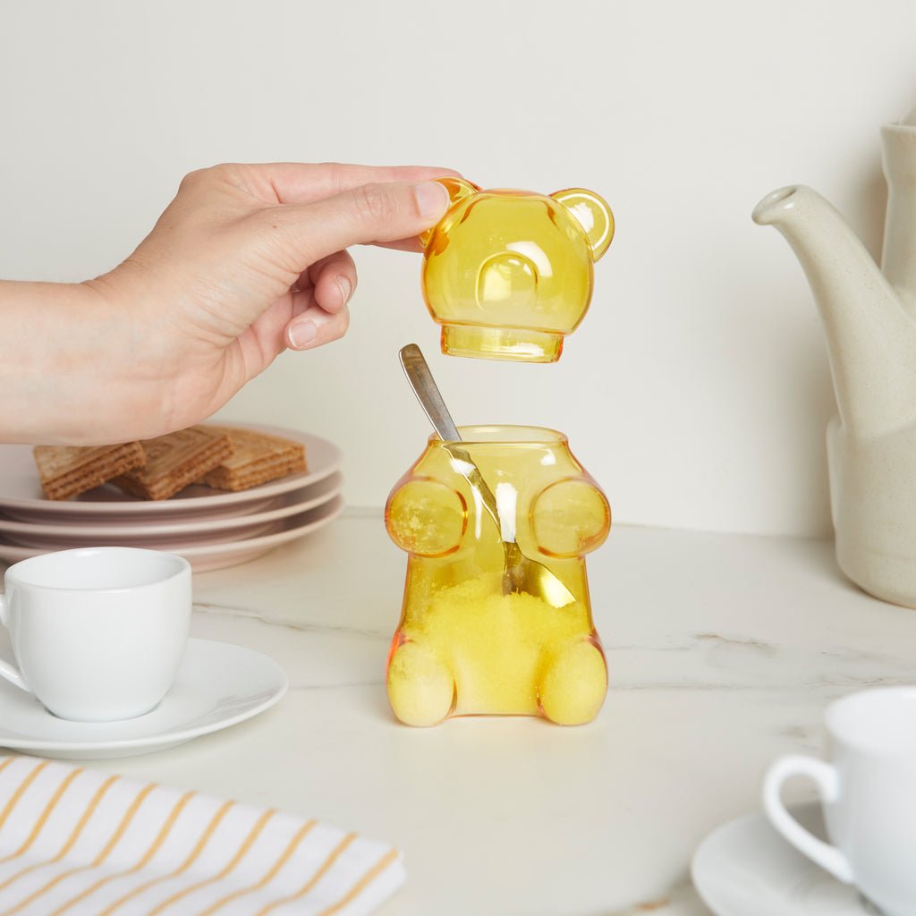 Balvi Yummy Bear Ayıcık Formlu 250 ml Cam Şekerlik, Sarı - Görsel 3