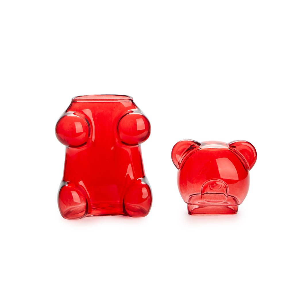 Balvi Yummy Bear Ayıcık Formlu 250 ml Cam Şekerlik, Kırmızı - Görsel 5