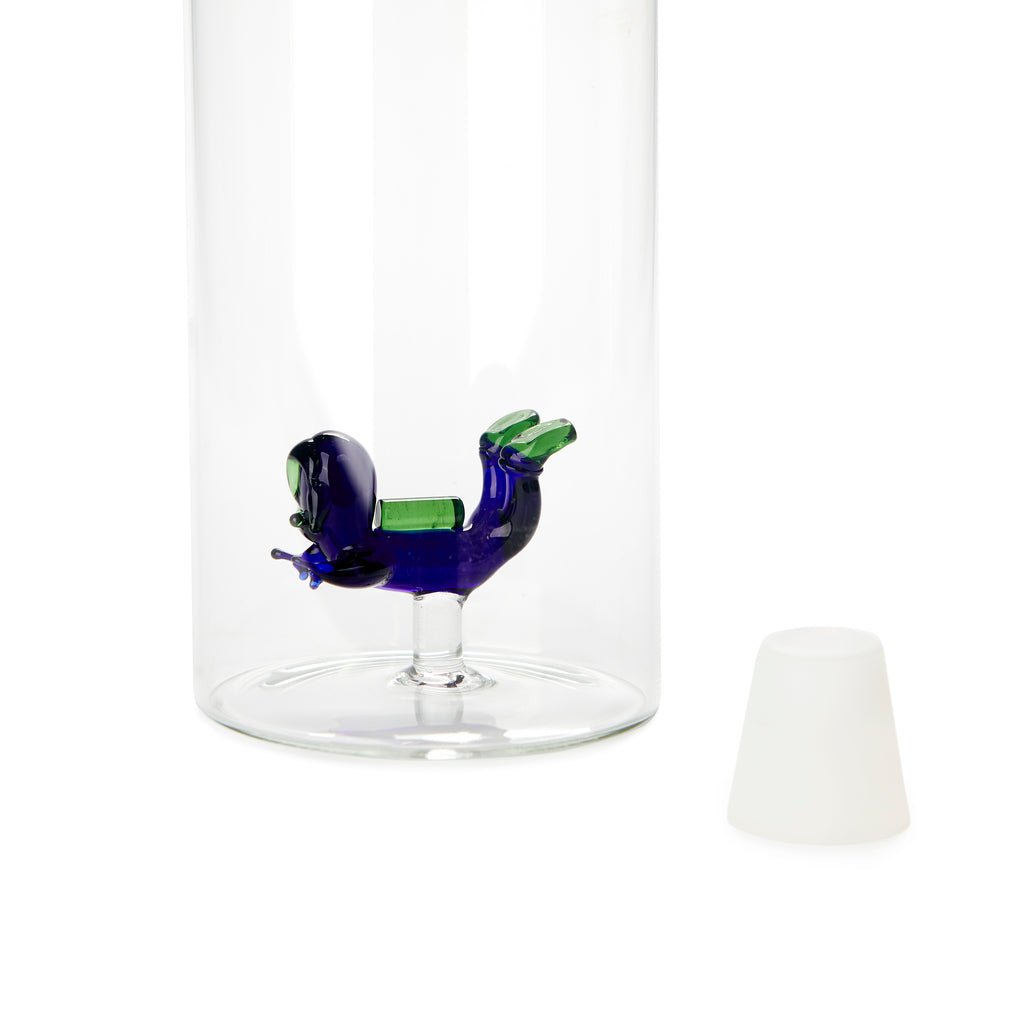 Balvi Atlantis Scuba Dalgıç Detaylı 1200 ml Borosilikat Cam Şişe, Şeffaf/Mavi - Görsel 5
