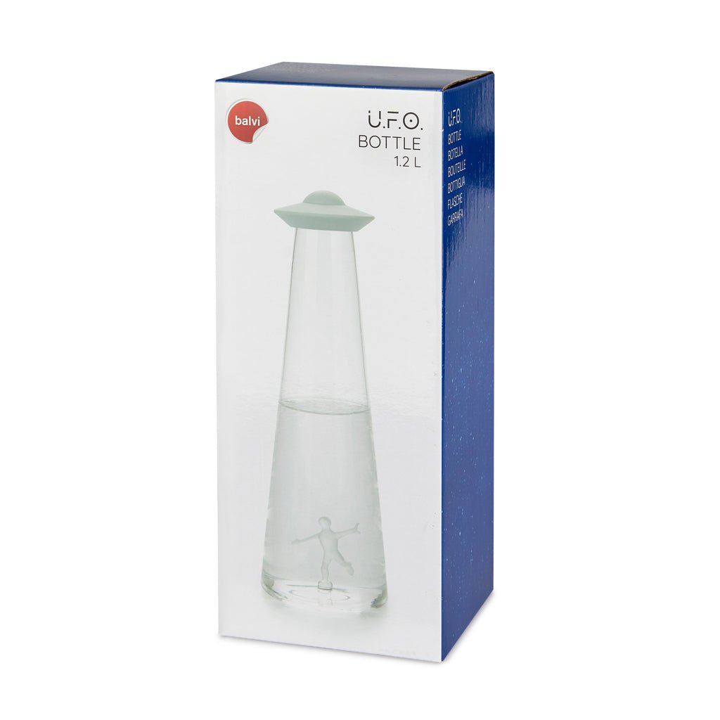 Balvi UFO Figürlü 1200 ml Borosilikat Cam Su Şişesi, Şeffaf - Görsel 3