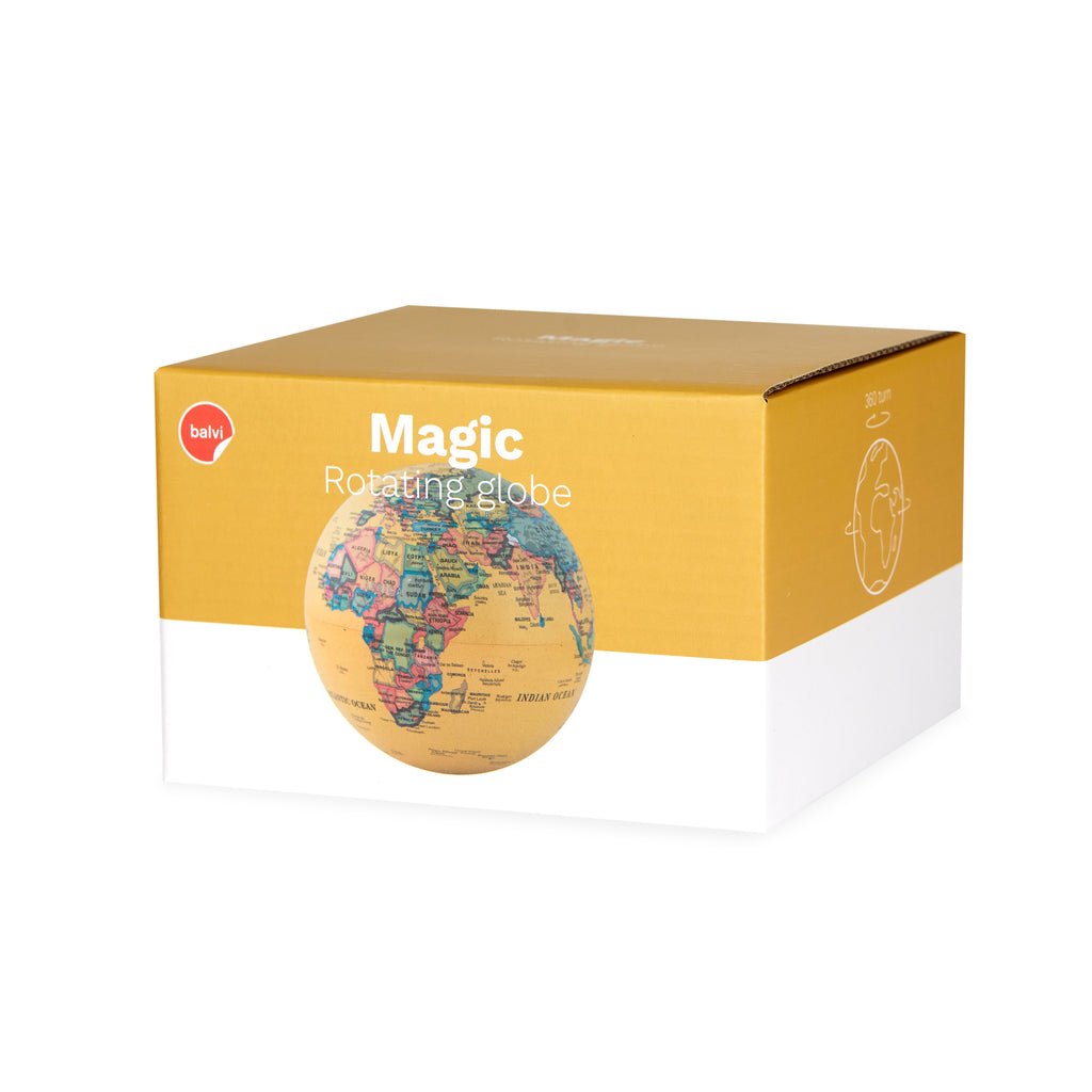Balvi Magic 360 Derece Otomatik Dönen Dekoratif Dünya Küresi, Sarı - Görsel 3