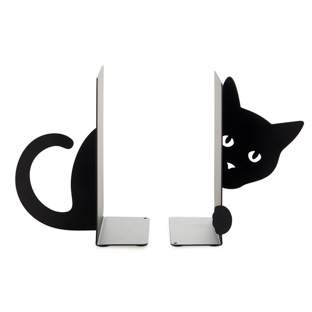 Balvi Hidden Cat Kedi Figürlü 2 Parça Metal Kitap Desteği, Siyah - Görsel 4