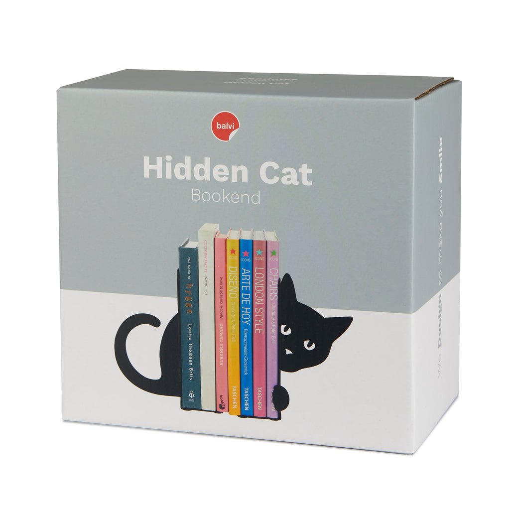 Balvi Hidden Cat Kedi Figürlü 2 Parça Metal Kitap Desteği, Siyah - Görsel 3