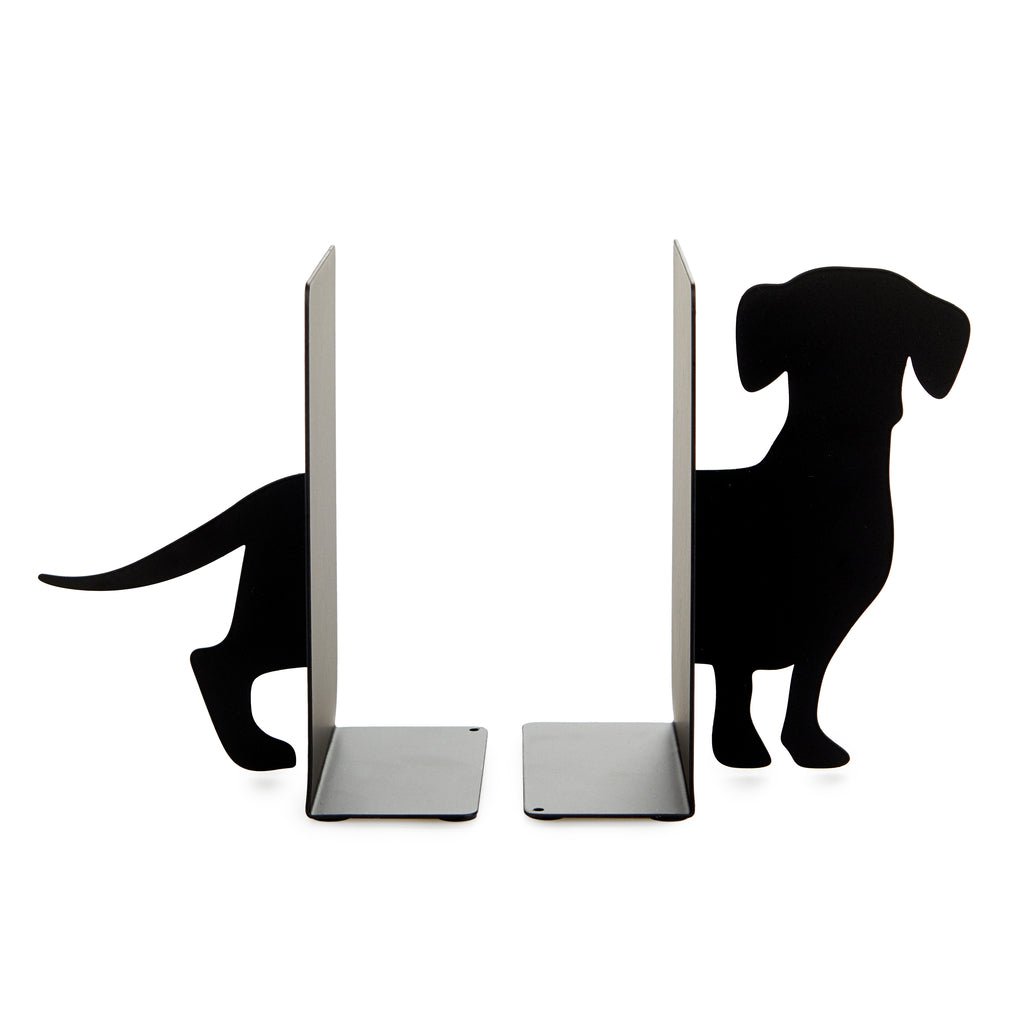 Balvi Teckel Dachshund Köpek Figürlü 2 Parça Metal Kitap Desteği, Siyah - Görsel 5