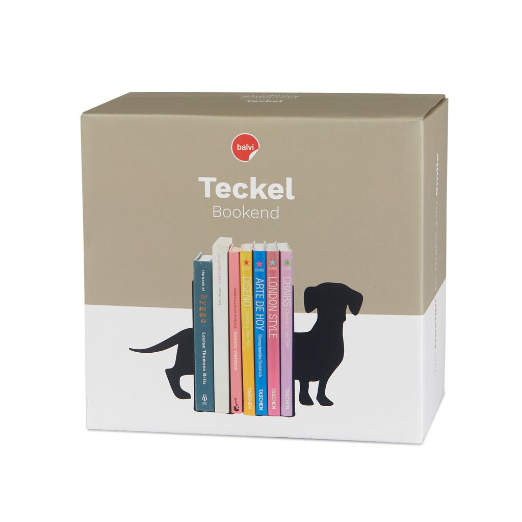 Balvi Teckel Dachshund Köpek Figürlü 2 Parça Metal Kitap Desteği, Siyah - Görsel 4