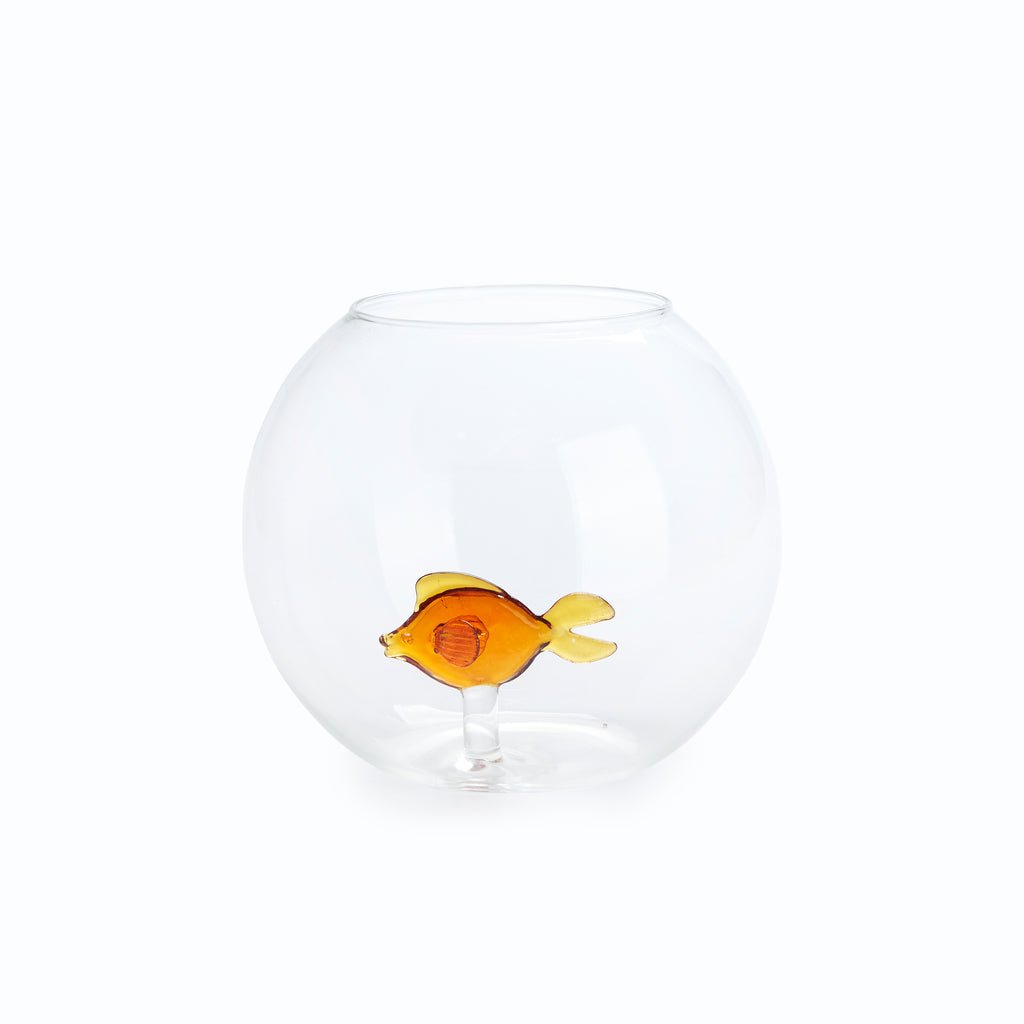Balvi Atlantis Fish Balık Detaylı Borosilikat Cam Vazo, Şeffaf/Amber - Görsel 5
