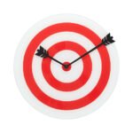 Balvi Target Hedef Tahtası Tasarımlı Sessiz Cam Duvar Saati