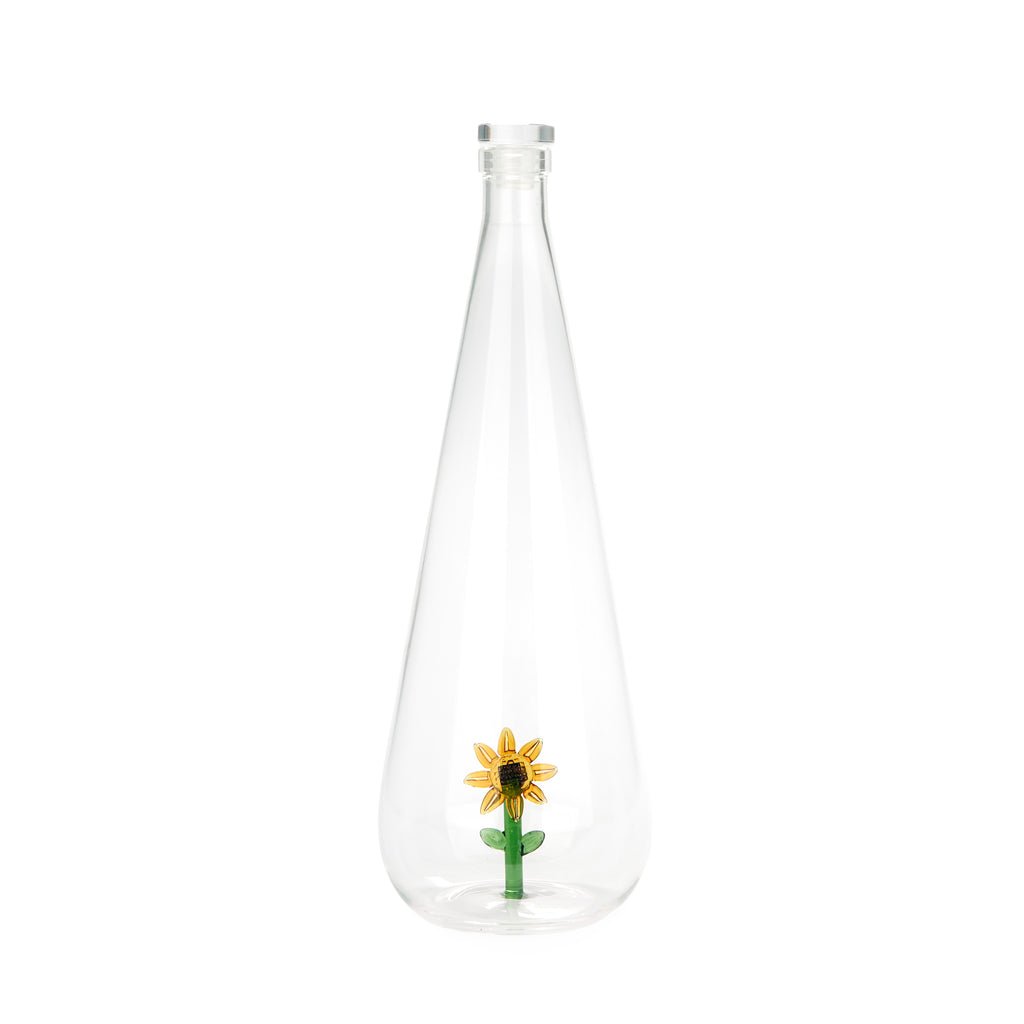Balvi Botanical Sunflower Ayçiçeği Detaylı 1000 ml Borosilikat Cam Şişe