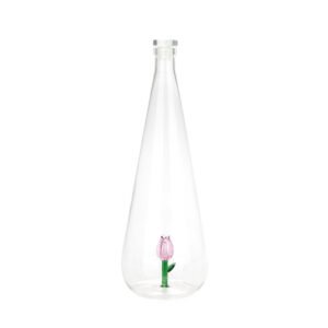 Balvi Botanical Tulip Lale Detaylı 1000 ml Borosilikat Cam Şişe