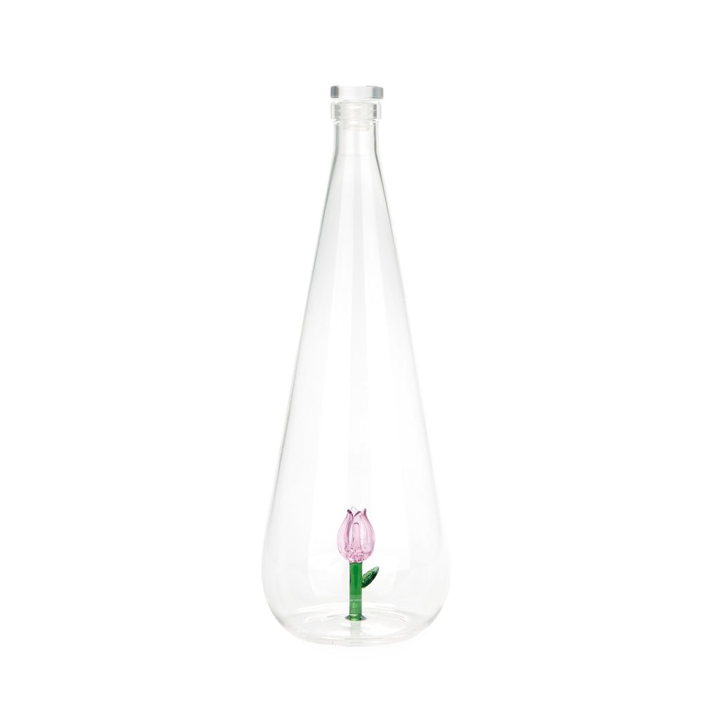 Balvi Botanical Tulip Lale Detaylı 1000 ml Borosilikat Cam Şişe