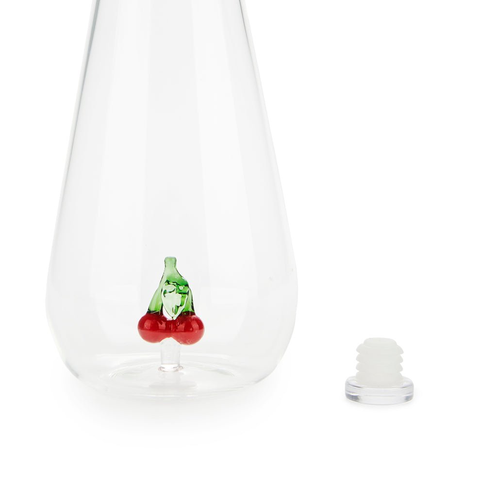 Balvi Botanical Cherry Kiraz Detaylı 1000 ml Borosilikat Cam Şişe, Şeffaf/Kırmızı - Görsel 6