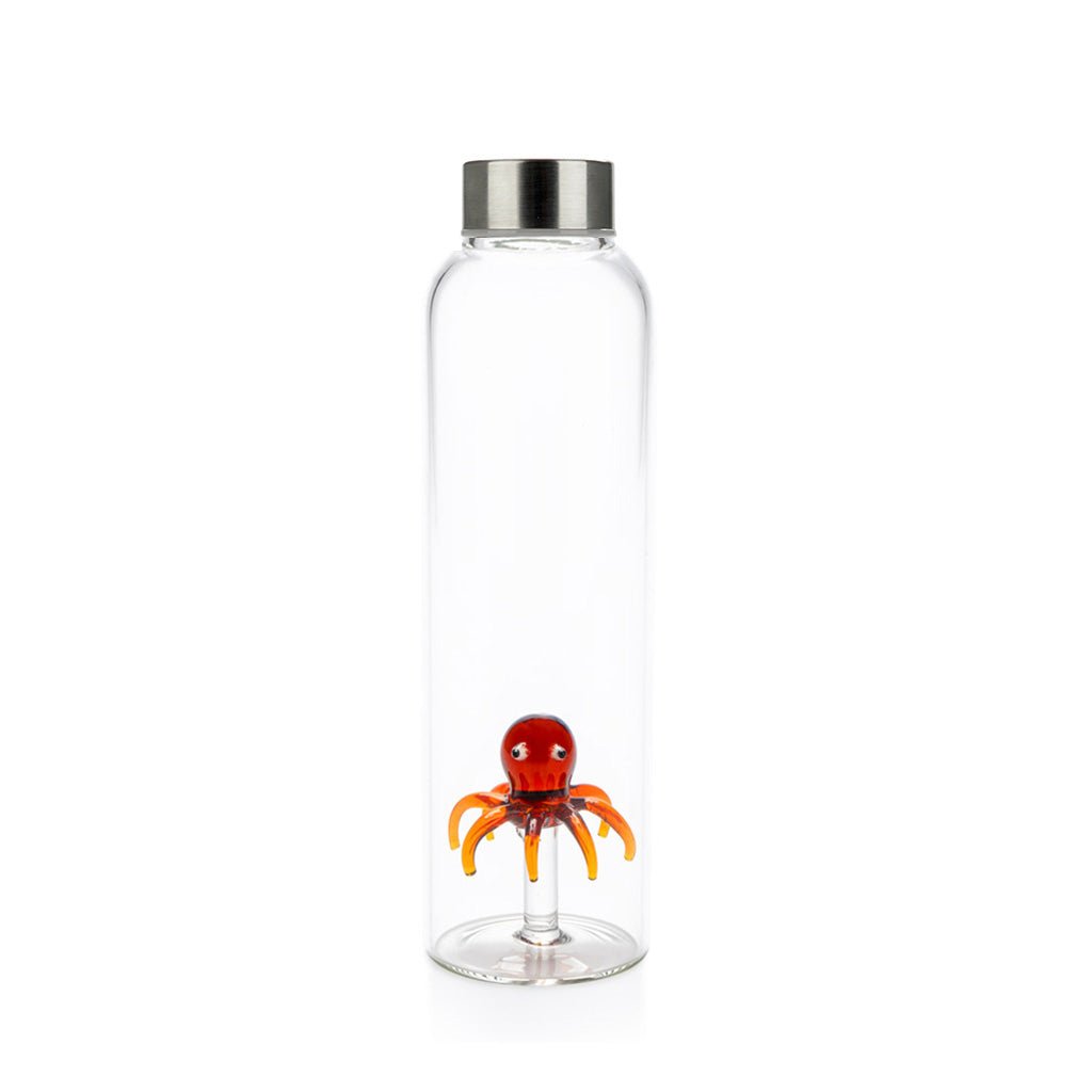 Balvi Atlantis Octopus Ahtapot Detaylı 500 ml Borosilikat Cam Matara