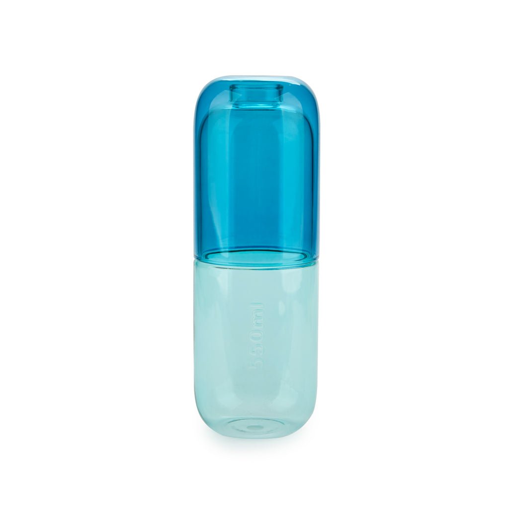 Balvi Water Pill Hap Tasarımlı 550 ml Cam Şişe ve Bardak Seti