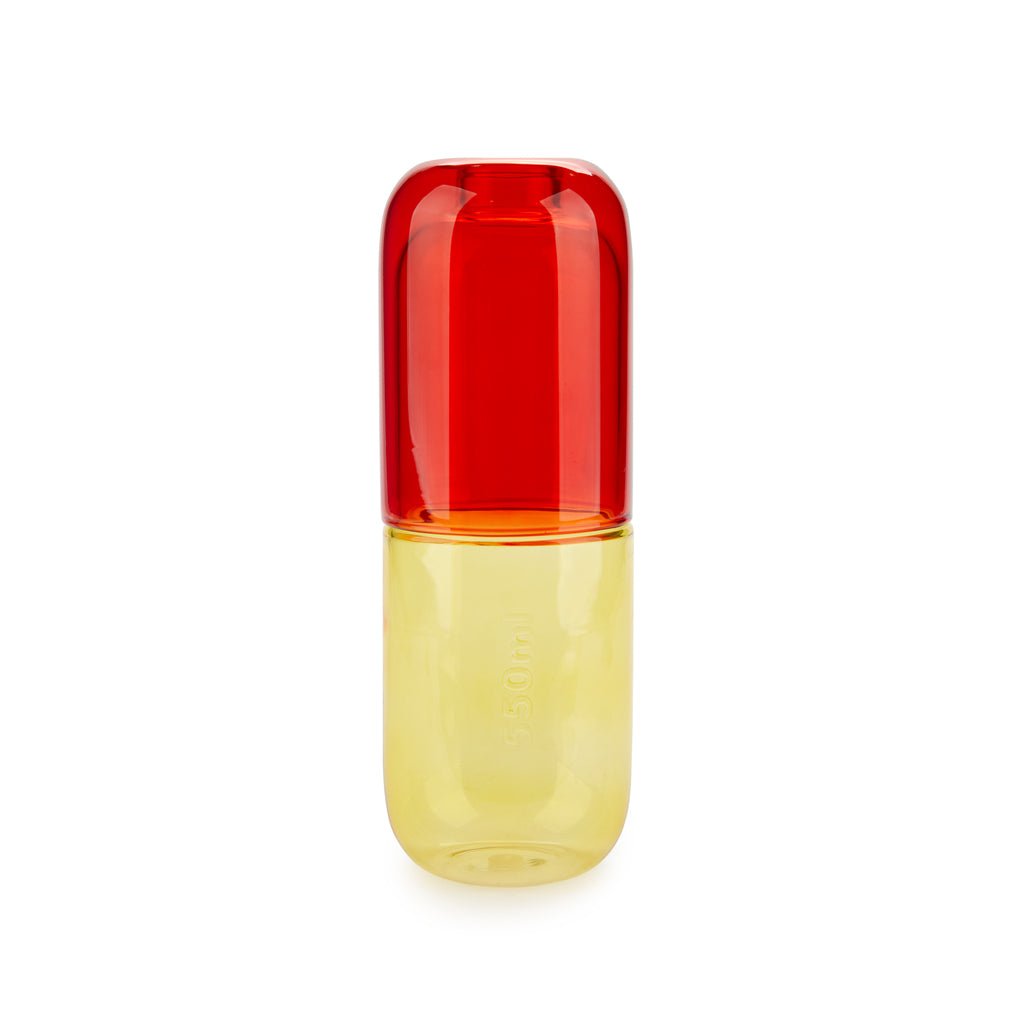 Balvi Water Pill Hap Tasarımlı 550 ml Cam Şişe ve Bardak Seti