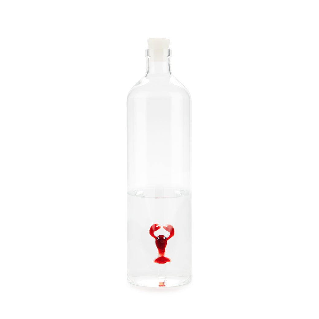 Balvi Atlantis Lobster Istakoz Detaylı 1200 ml Borosilikat Cam Şişe, Şeffaf/Kırmızı - Görsel 7