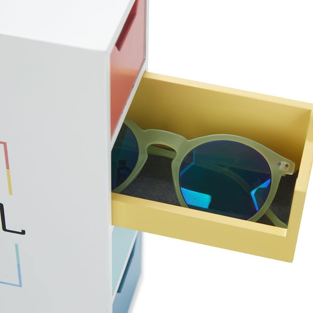 Balvi The Cool Box 4 Çekmeceli Ahşap Güneş Gözlüğü Düzenleyici, Çok Renkli - Görsel 4